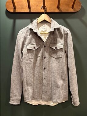Octobre Wool-Blend flecked gray shirt